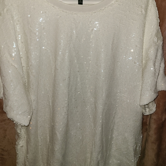 White Sequinn Dress Eloquii - Picture 3 of 6